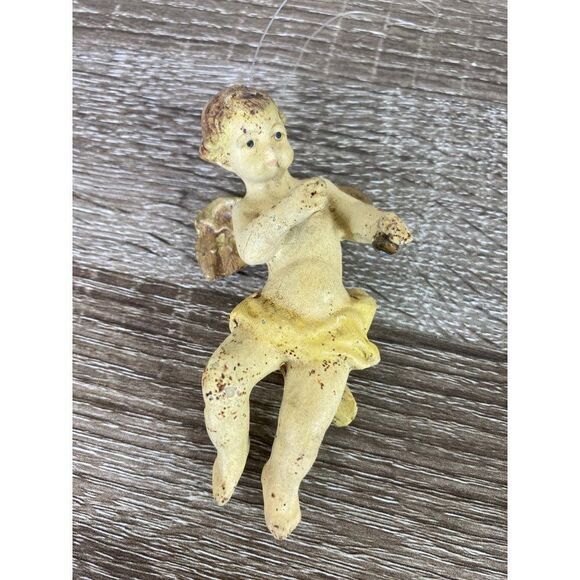 Nativity Jesus Ornament Figure Baby Angel Wings‎ Vintage Christmas Manger - Picture 1 of 8